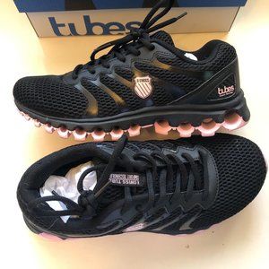 K-SWISS WOMENS TUBES COMFORT 200 BLACK/CHERRY BLOSSOM